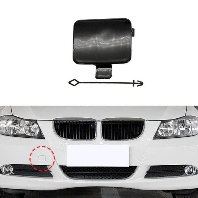 Car Craft Compatible With Bmw 3 Series E90 2005-2008 Front Bumper Tow Hook Towing Tochan Trailer Cover 51117167575 Unpainted - CAR CRAFT INDIA