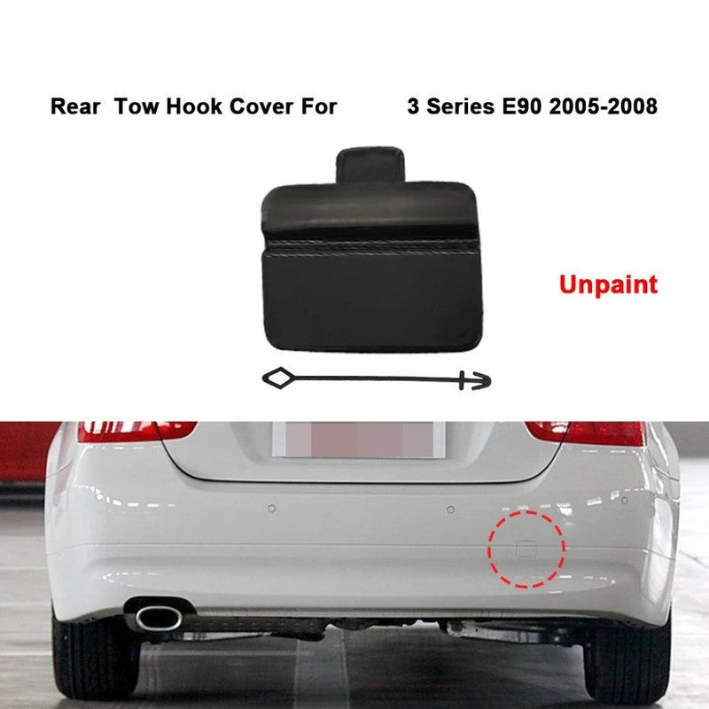 Car Craft Compatible With Bmw 3 Series E90 2005-2008 Rear Bumper Tow Hook Towing Tochan Trailer Cover 51127187542 Unpainted - CAR CRAFT INDIA