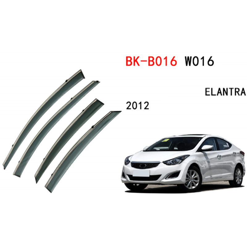 Car Craft Compatible With Hyundai Elantra 2012+ Rain Shine Side Window Wind Deflectors Rain Sun Guard Door Visor Doorvisor Deflector Visor Shades Ventvisor Strip CC-7700 - CAR CRAFT INDIA