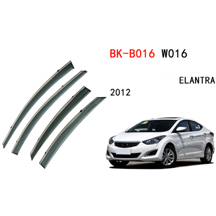 Car Craft Compatible With Hyundai Elantra 2012+ Rain Shine Side Window Wind Deflectors Rain Sun Guard Door Visor Doorvisor Deflector Visor Shades Ventvisor Strip CC-7700 - CAR CRAFT INDIA