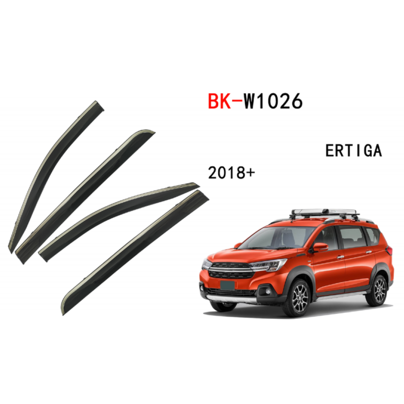 Car Craft Compatible With Maruti Suzuki Ertiga 2018+ Rain Shine Side Window Wind Deflectors Rain Sun Guard Door Visor Doorvisor Deflector Visor Shades Ventvisor Strip CC-7744 - CAR CRAFT INDIA