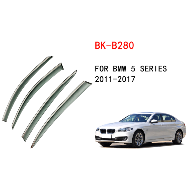 Car Craft Compatible With Bmw 5 Series F10 2010-2017 Rain Shine Side Window Wind Deflectors Rain Sun Guard Door Visor Doorvisor Deflector Visor Shades Ventvisor Strip CC-7673 - CAR CRAFT INDIA