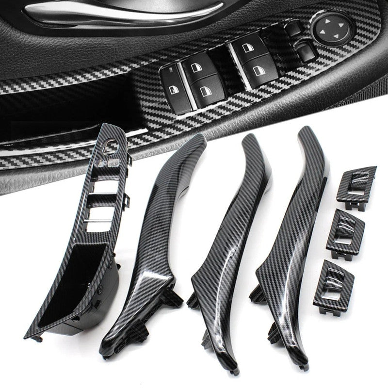 Car Craft Compatible With Bmw 5 Series F10 2010-2017 Car Interior Door Armrest Inside Pull Handle Full Set Carbon Fiber 25874 225847l 225848r 225889l 225890r Cf Rhd Model A CC-7865 - CAR CRAFT INDIA