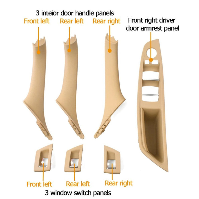 Car Craft Compatible With Bmw 5 Series F10 2010-2017 Car Interior Door Armrest Inside Pull Handle Inner Full Set Beige 25876 225849l 225850r 225891l 225892r In Rhd Model A CC-7869 - CAR CRAFT INDIA