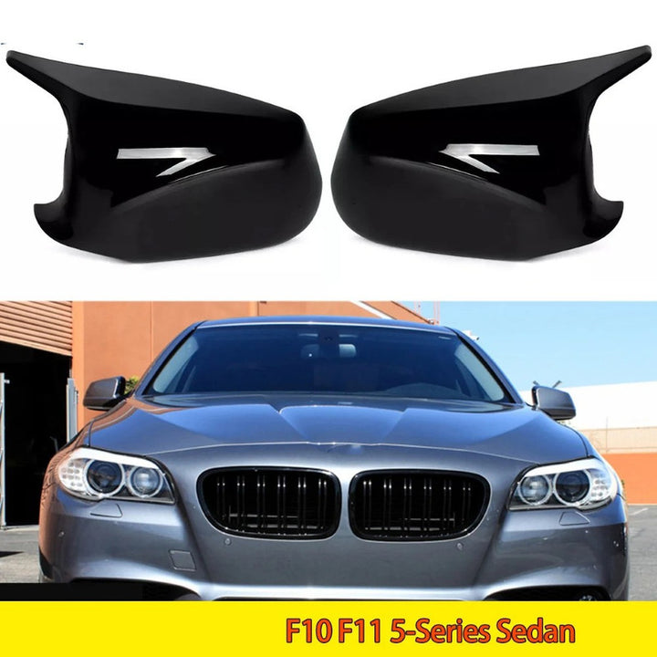 Car Craft Compatible With Bmw 5 Series F10 2010-2013 Pre Lci M3 M4 M5 M6 M7 Side Rear View Case Door Wing Cap Shell Housing Mirror Covers Glossy Black