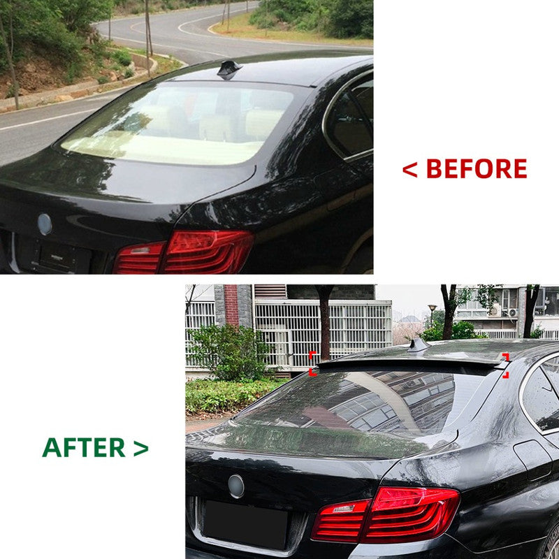 Car Craft Compatible With Bmw 5 Series F10 2010-2017 Rear Roof Wing Lip Spoiler Carbon Fiber Look Bm-035 Zst-646 Cf