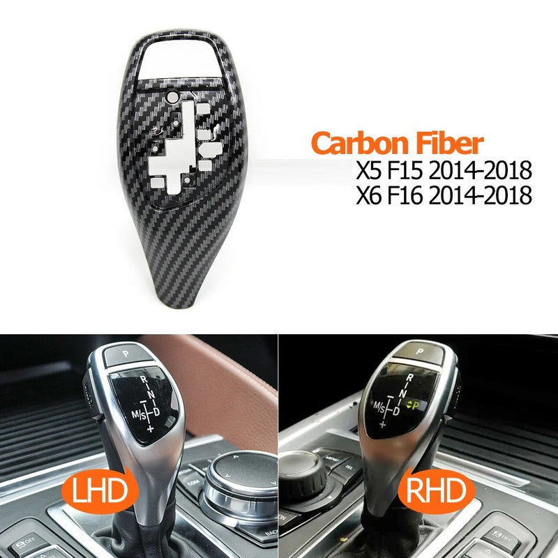 Car Craft Compatible With Bmw X5 X6 Series F15 F16 2014-2018 Car Gear Shifter Leaver Knob Shift Lever Cover Replacement 61319346827-b-2 Model B Carbon Fiber M Sport CC-7817 - CAR CRAFT INDIA