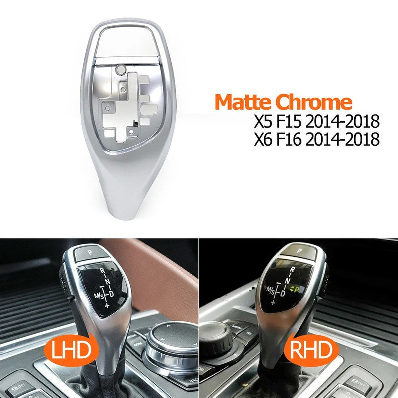 Car Craft Compatible With Bmw X5 X6 Series F15 F16 2014-2018 Car Gear Shifter Leaver Knob Shift Lever Cover Replacement 61319346827-b-1 Model B Silver Chrome M Sport CC-7816 - CAR CRAFT INDIA