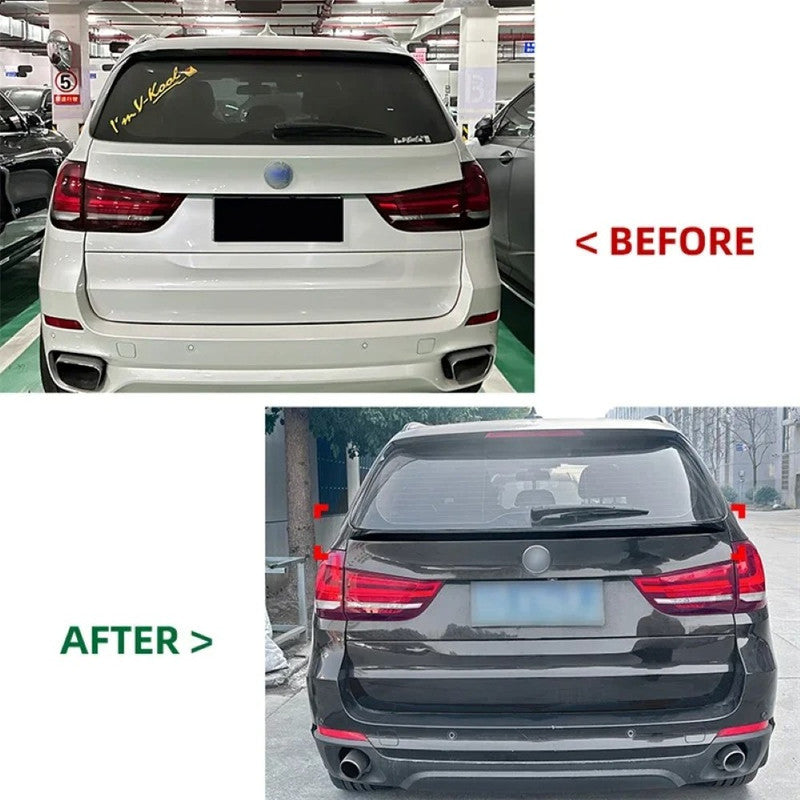 Car Craft Compatible With Bmw X5 F15 2014-2019 Rear Roof Boot Wing Lip Mid Spoiler Bw-0133 Carbon Fiber Look Zst-649 Cf