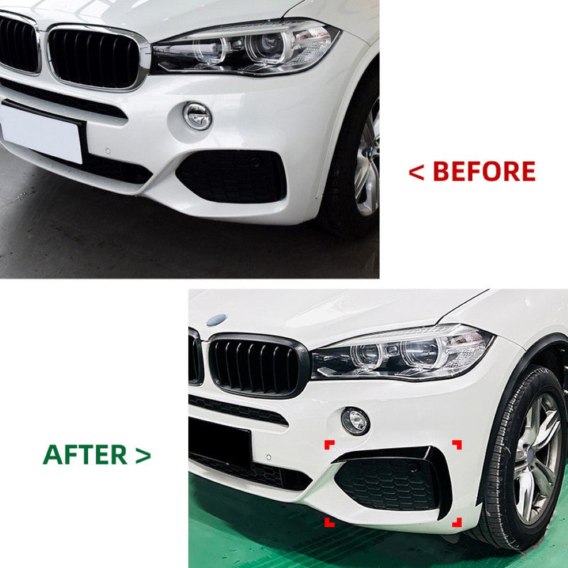 Car Craft Compatible With Bmw X5 F15 2014-2019 M Sports Bumper Fog Lamp Light Air Intake Wind Knife Trim Skirts Canard Splitters Carbon Fiber Look Zst-615 Cf