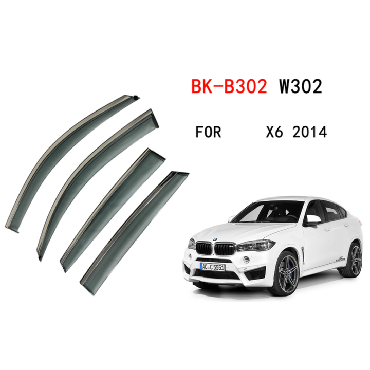Car Craft Compatible With Bmw X6 F16 2014-2020 Rain Shine Side Window Wind Deflectors Rain Sun Guard Door Visor Doorvisor Deflector Visor Shades Ventvisor Strip CC-7661 - CAR CRAFT INDIA