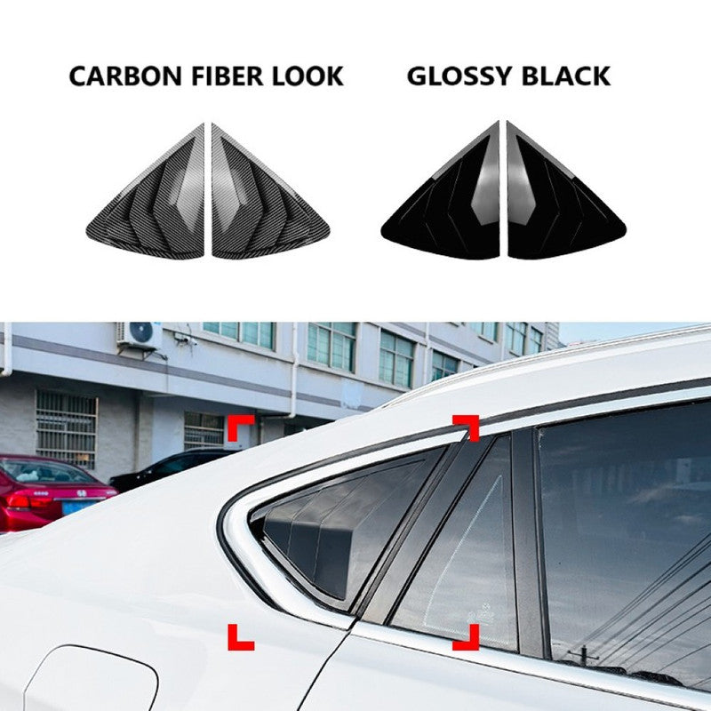 Car Craft Compatible With Bmw X6 F16 2014-2019 Rear Side Window Louver Cover Trim Lid Zst-634 Cfl Carbon Fiber Look