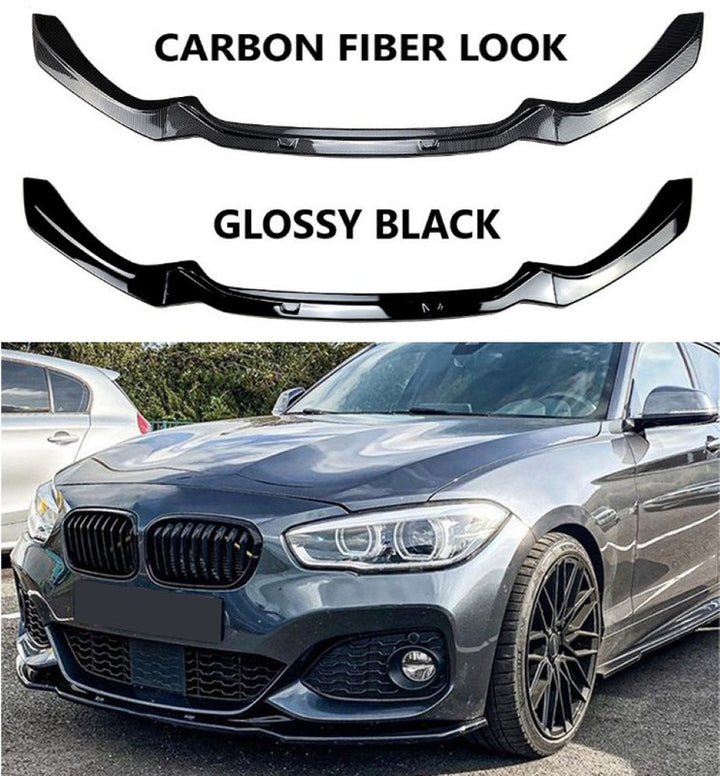 Car Craft Compatible With Bmw 1 Series F20 2015-2019 M Sports Front Bumper Lip Splitter Skirts Carbon Fiber Look Zst-324 Cf