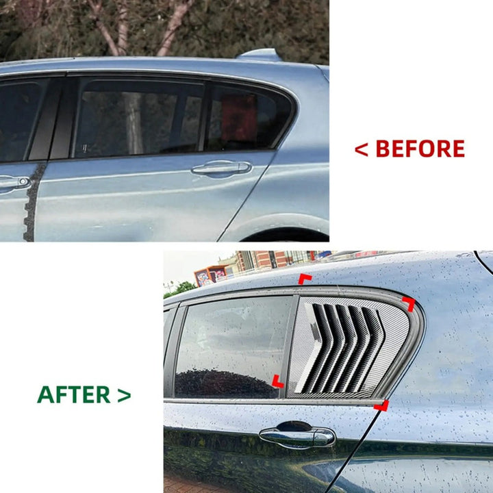 Car Craft Compatible With Bmw 1 Series F20 2011-2018 Rear Side Window Mirror Louver Spoiler Cover Carbon Fiber Look Zst-453 Cf