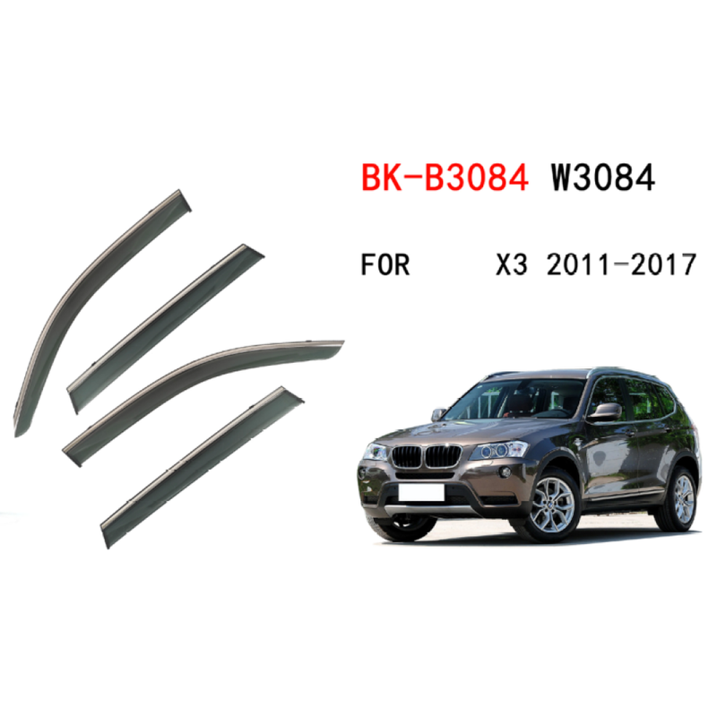 Car Craft Compatible With Bmw X3 F25 2011-2017 Rain Shine Side Window Wind Deflectors Rain Sun Guard Door Visor Doorvisor Deflector Visor Shades Ventvisor Strip CC-7667 - CAR CRAFT INDIA