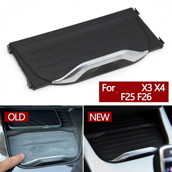 Car Craft Compatible With Bmw X3 F25 2011-2017 X4 F26 2013-2018 Car Front Central Console Drink Water Cup Holder Cover Trim Zipper Rolling Curtain 51169301722