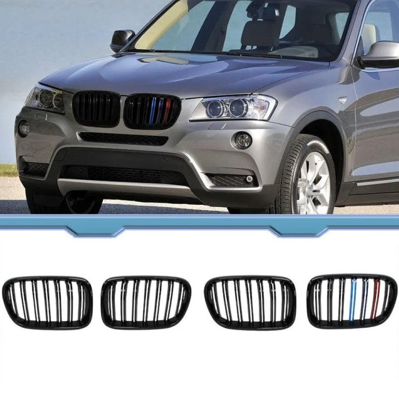 Car Craft Compatible With Bmw X3 X4 F25 F26 2010-2013 Front Bumper M Tri Colour Show Grill