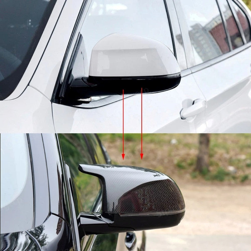 Car Craft Compatible With Bmw X5 F15 2014-2018 X6 F16 2014-2018 X3 F25 2014-2018 M3 M4 M5 M6 M7 Side Rear View Case Door Wing Cap Shell Housing Mirror Covers Carbon Fiber Look