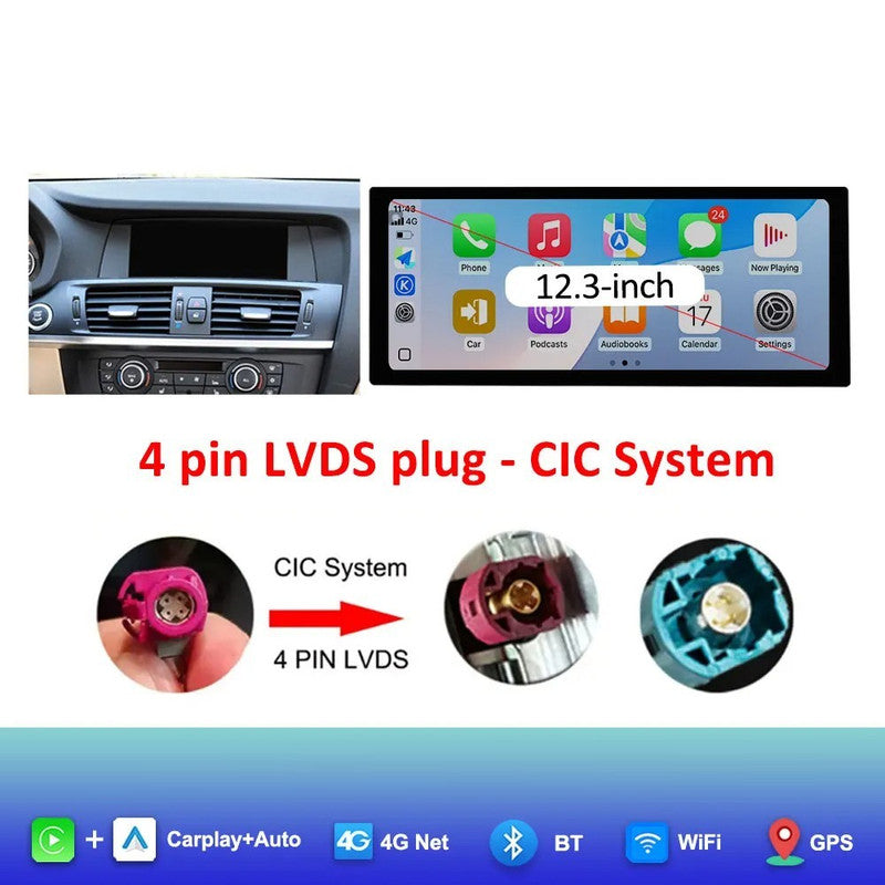 Car Craft Compatible With Bmw X3 X4 F25 F26 2010-2017 Android Multimedia Infotainment Touchscreen Dvd Player Wireless Carplay Android Auto 4gb +64gb 12.8 Inch Cic