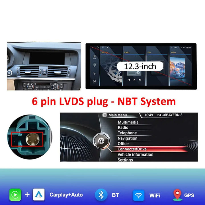 Car Craft Compatible With Bmw X3 X4 F25 F26 2010-2017 Android Multimedia Infotainment Touchscreen Dvd Player Wireless Carplay Android Auto 4gb +64gb 12.8 Inch Nbt