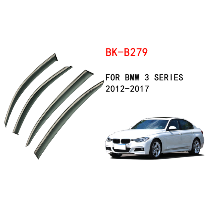 Car Craft Compatible With Bmw 3 Series F30 2012-2019 Rain Shine Side Window Wind Deflectors Rain Sun Guard Door Visor Doorvisor Deflector Visor Shades Ventvisor Strip CC-7675 - CAR CRAFT INDIA