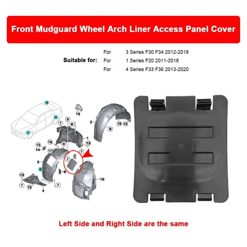 Car Craft Compatible With Bmw 1 Series F20 2 Series F22 F87 11-18 3 Series F30 F80 F34 12-18 4 Series F32 F82 F36 13-20 Front Mudguard Wheel Arch Fender Liner Vent Access Panel Lid Cover 51717260397 - CAR CRAFT INDIA