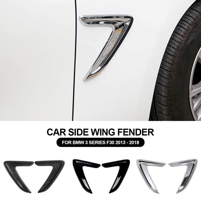 Car Craft Compatible With Bmw 3 Series F30 F80 2012-2018 Side Wing Air Flow Fender Grill Outlet Intake Vent Trim Chrome