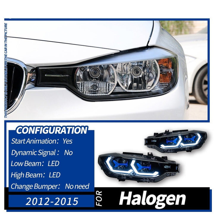 Car Craft Compatible With Bmw 3 Series F30 2012-2015 Car Front Upgraded Head Light Lamp Xenon Headlight Retrofit Upgrade Matrix Modified Led Drl Hid For Helogen Car