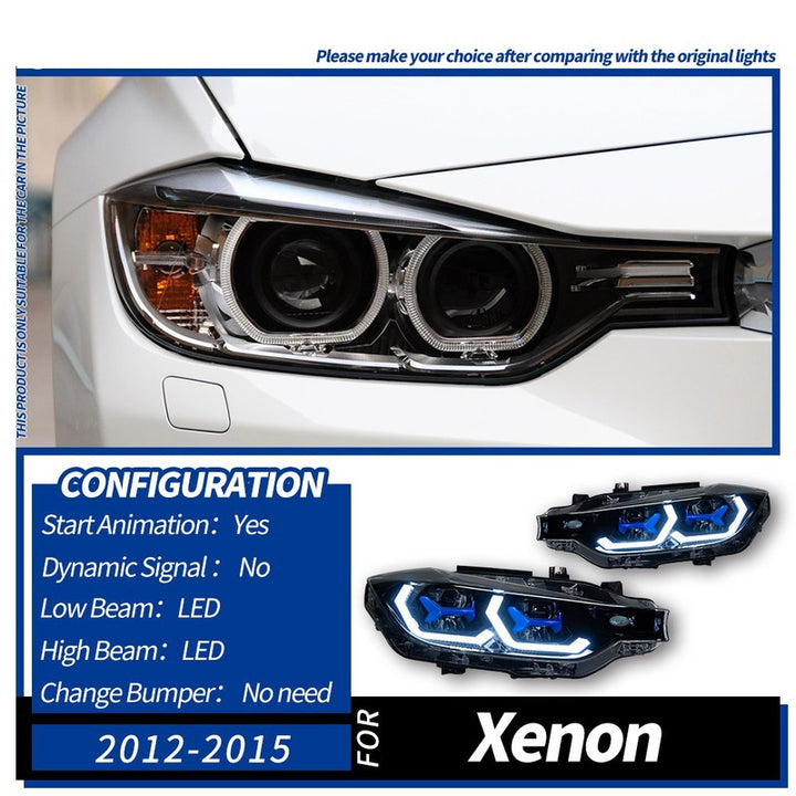 Car Craft Compatible With Bmw 3 Series F30 2012-2015 Car Front Upgraded Head Light Lamp Xenon Headlight Retrofit Upgrade Matrix Modified Led Drl Hid For Xenon Car