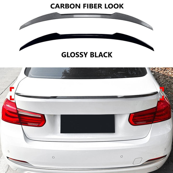 Car Craft Compatible With Bmw 3 Series F30 F80 M3 M4 2012-2019 Rear Trunk Boot Roof Wing Lip Spoiler Splitter Skirts Zst-647 Glossy Black