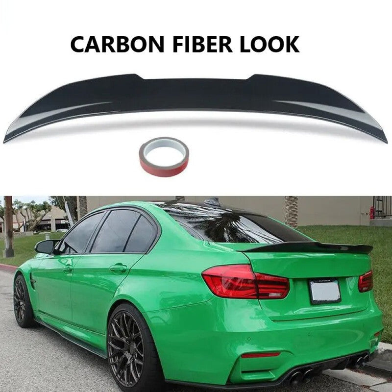 CAR CRAFT COMPATIBLE WITH BMW 3 SERIES F30 F80 2012-2018 REAR TRUNK BOOT WING LIP PSM SPOILER AR-BW-018 CARBON FIBER LOOK