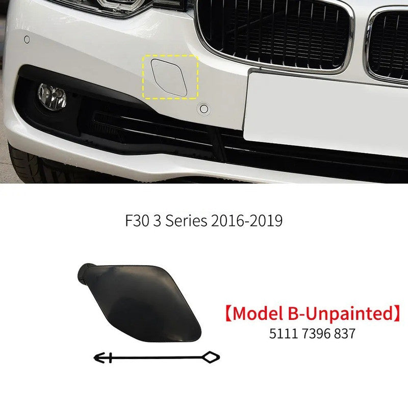 Car Craft Compatible With Bmw 3 Series F30 Lci 2016-2019 Front Bumper Tow Hook Towing Tochan Trailer Cover 51117396837 Unpainted - CAR CRAFT INDIA