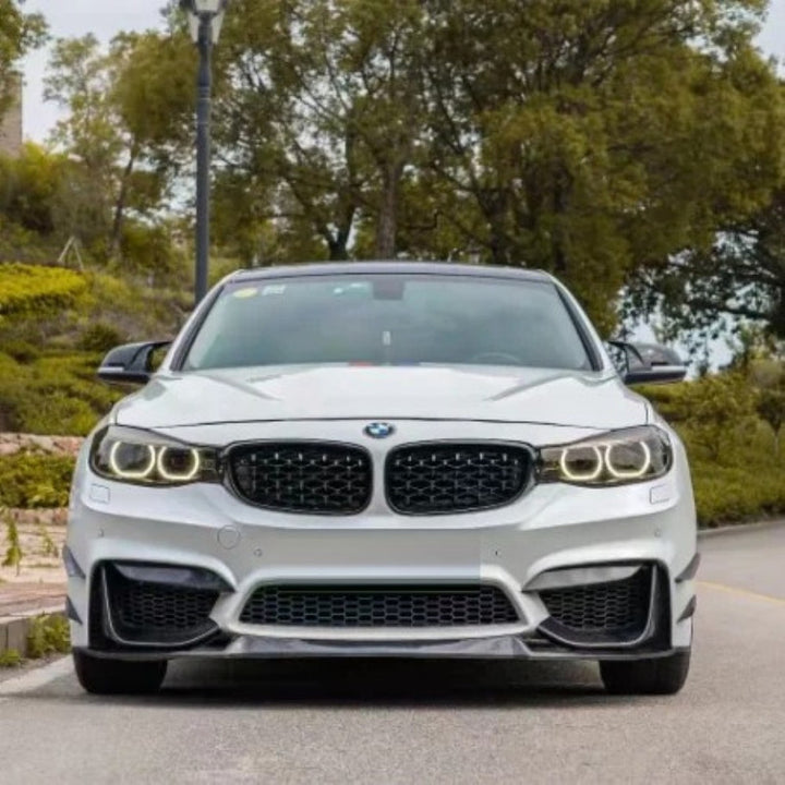 Car Craft Compatible With Bmw 3 Series Gt F34 2012-2018 Upgraded Front M Sport M4 Style Front Bumper Lip Skirts Splitter Bodykit Real Carbon Fiber