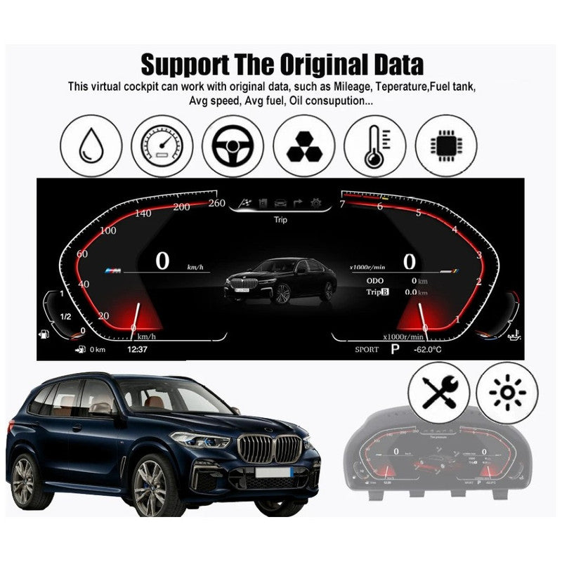 Car Craft Compatible With Bmw X1 X2 F48 F49 F39 2016-2022 Car Interiour Digitale Infotanment Cluster Digital Speedo Meeter Android Player Tachimetro Virtual Cockpit Display