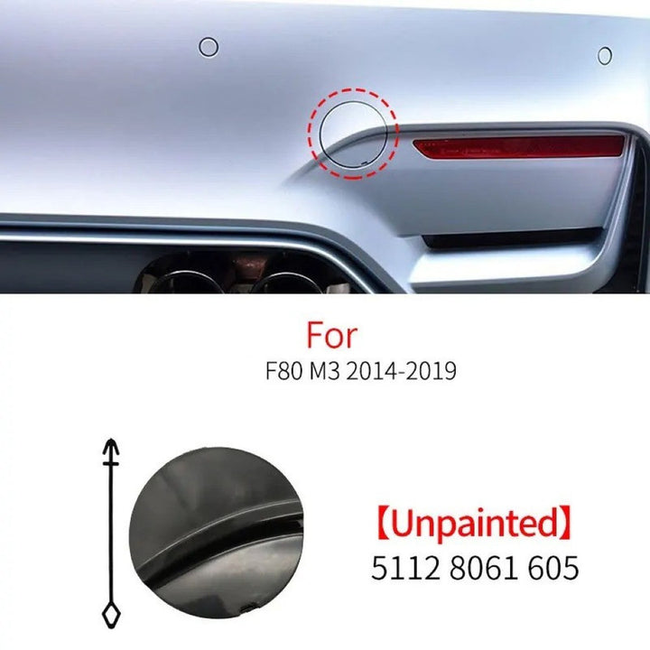 Car Craft Compatible With Bmw 3 Series F30 M3 M4 F80 F82 F83 2012-2019 M Sport Rear Bumper Tow Hook Towing Tochan Trailer Cover 51128061605 Unpainted - CAR CRAFT INDIA
