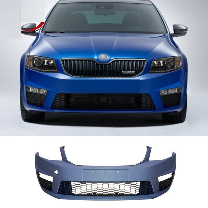 Car Craft Compatible With Skoda Octavia Iii 2013-2016 Upgrade Facelift Convert To Rs Vrs Style Front Bumper Bodykit Fog Lamp Light Grill Mesh