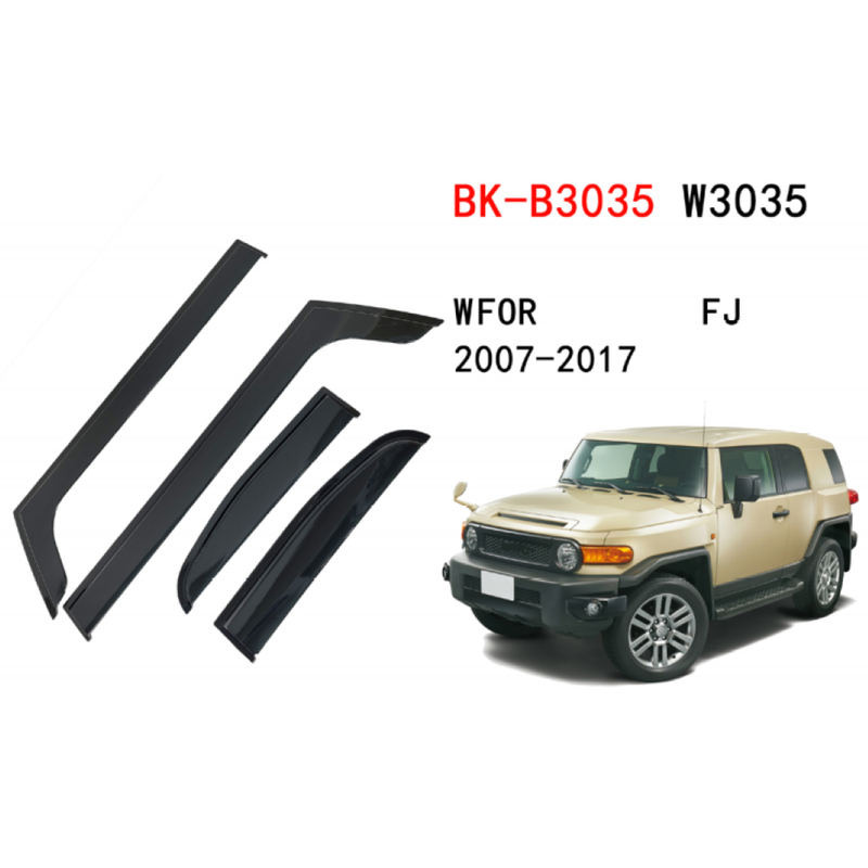 Car Craft Compatible With Toyota Land Cruiser Fj Cruiser 2007-2017 Rain Shine Side Window Wind Deflectors Rain Sun Guard Door Visor Doorvisor Deflector Visor Shades Ventvisor Strip CC-7760 - CAR CRAFT INDIA