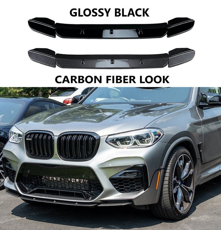 Car Craft Compatible With Bmw X3 G01 X4 G02 2019-2021 F97 M Sports Front Bumper Lip Splitter Diffuser Skirst Flag Canard Glossy Black Zst-514 Gb