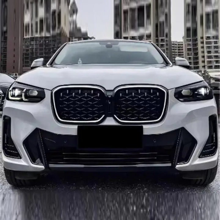 Car Craft Compatible With Bmw X3 G01 G08 Lci 2022+ Front Bumper Diamond Black Silver Show Led Grill