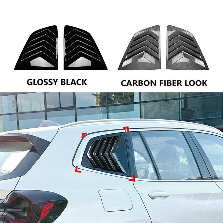 Car Craft Compatible With Bmw X3 G01 2018-2024 Rear Side Window Mirror Louver Spoiler Cover Glossy Black Zst-836 Gb