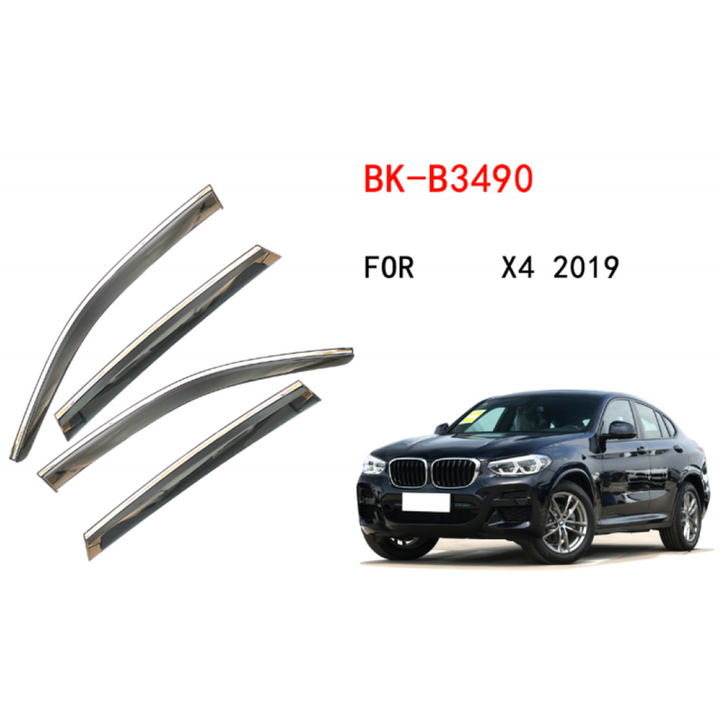 Car Craft Compatible With Bmw X4 G02 2019+ Rain Shine Side Window Wind Deflectors Rain Sun Guard Door Visor Doorvisor Deflector Visor Shades Ventvisor Strip CC-7665 - CAR CRAFT INDIA