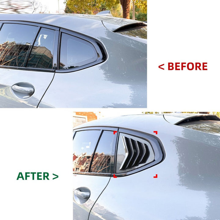 Car Craft Compatible With Bmw X4 G02 2018-2024 Rear Side Window Mirror Louver Spoiler Cover Glossy Black Zst-685 Gb