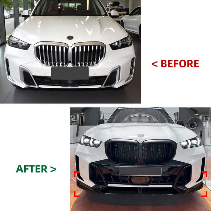 Car Craft Compatible With Bmw X5 G05 Lci 2023+ M Sports Front Bumper Lip Splitter Skirts Glossy Black Zst-635 Gb