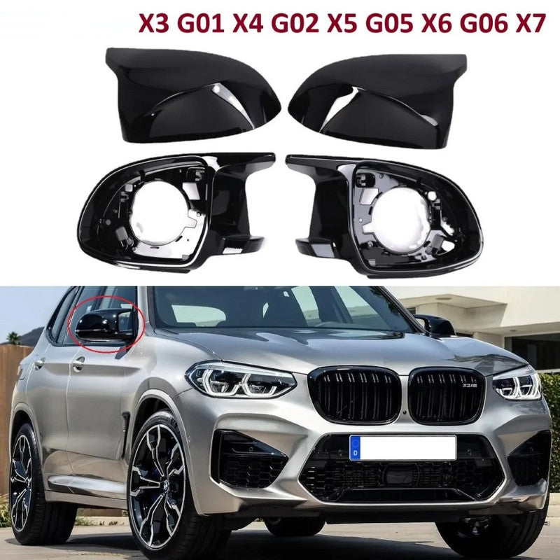 Car Craft Compatible With Bmw X3 X4 G01 G02 2018-2023 Ix3 2022-2023 X5 G05 X6 G06 X7 G07 2018-2023 M3 M4 M5 M6 M7 Side Rear View Case Door Wing Cap Shell Housing Mirror Covers Glossy Black Assembley