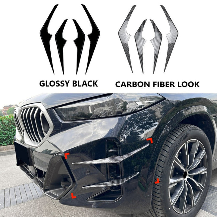 Car Craft Compatible With Bmw X6 G06 Lci 2023+ M Sport X6m Front Bumper Canard Lip Splitter Skirts Winglet Apron Spoile Air Vent Zst-1016 Glossy Black