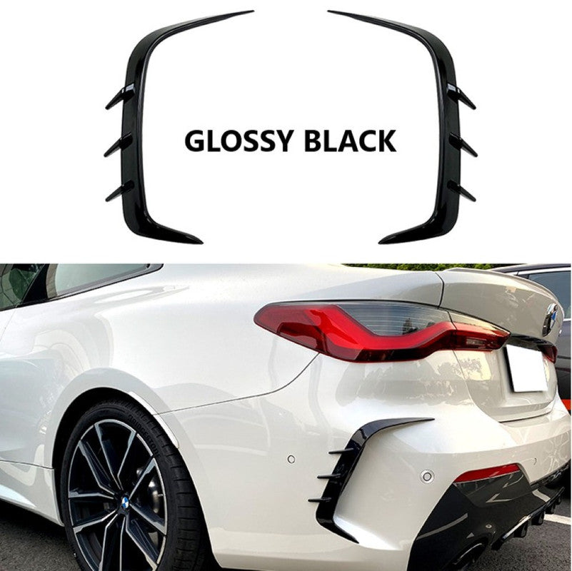 Car Craft Compatible With Bmw 4 Series M4 G22 2020+ M Sports Rear After Bumper Lip Diffuser Splitter Skirst Flag Canard Glossy Black Zst-389 Gb Usa