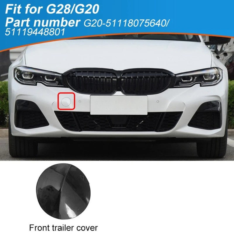 Car Craft Compatible With Bmw 3 Series G20 2020-2022 M Sport M Tech Front Bumper Tow Hook Towing Tochan Trailer Cover 51119448801 Unpainted - CAR CRAFT INDIA