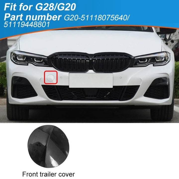 Car Craft Compatible With Bmw 3 Series G20 2020-2022 M Sport M Tech Front Bumper Tow Hook Towing Tochan Trailer Cover 51119448801 Unpainted - CAR CRAFT INDIA