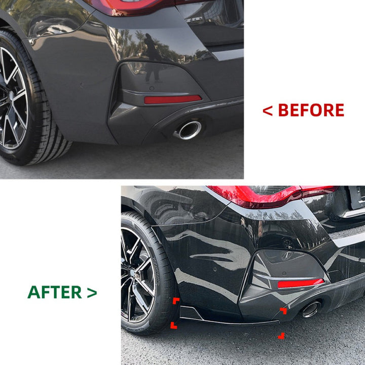 Car Craft Compatible With Bmw 4 Series M4 G22 G26 2020+ Coupe M Sports Rear Bumper Lip Splitter Diffuser Skirst Flag Canard Glossy Black Zst-623 Gb Usa