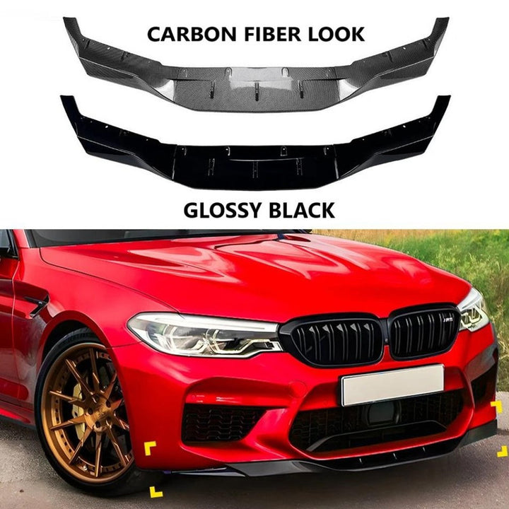 Car Craft Compatible With Bmw 5 Series G30 F90 2018-2020 Front M5 Bumper Lip Skirt Splitter Spoiler Zst-990 Cf Carbon Fiber Look